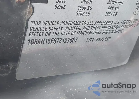 2007 Saturn Ion 2 from USA, damaged, VIN 1G8AN15F87Z127667